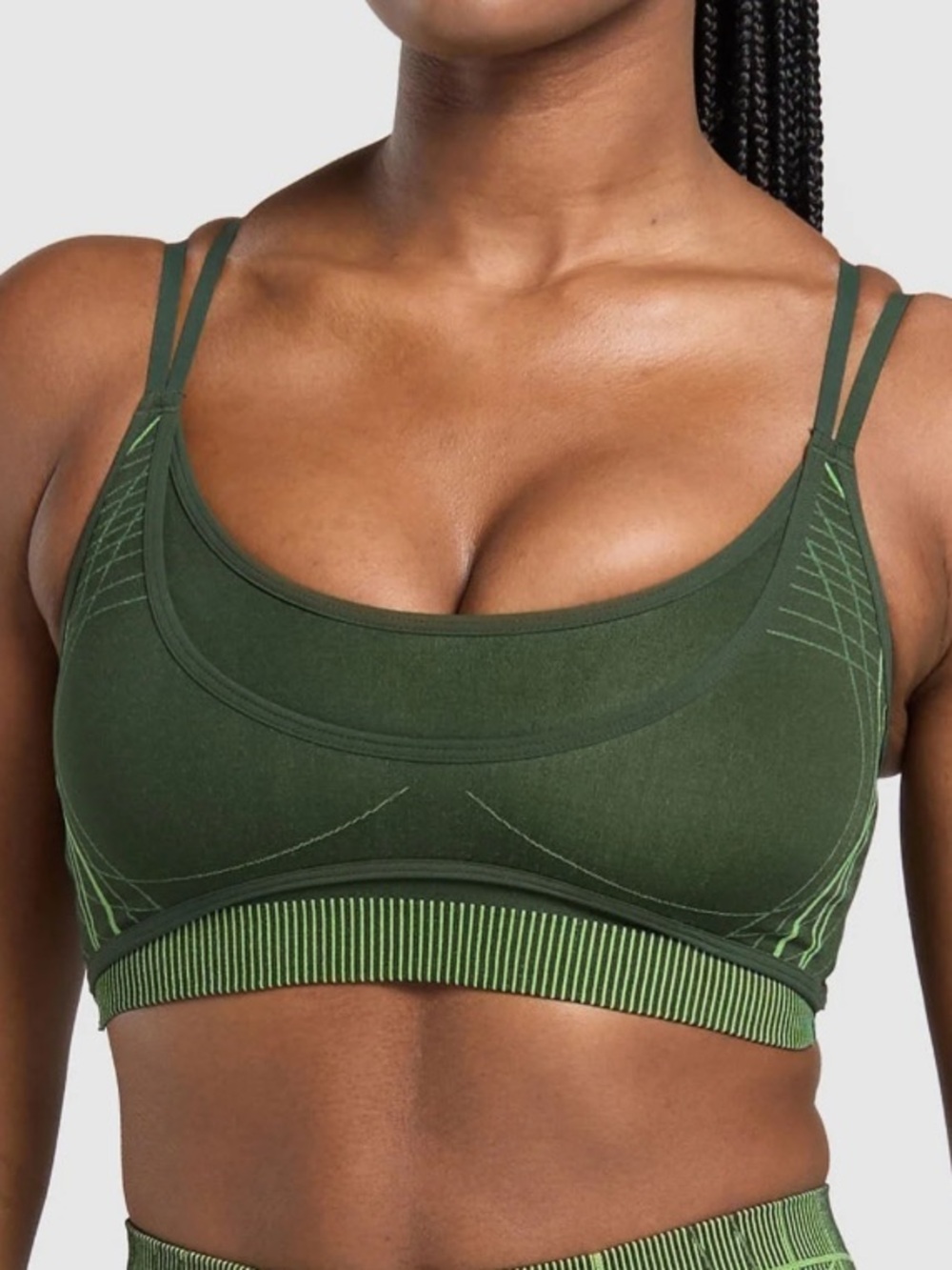 Gymshark Apex Seamless Strappy Sports Bra & Leggings - Green